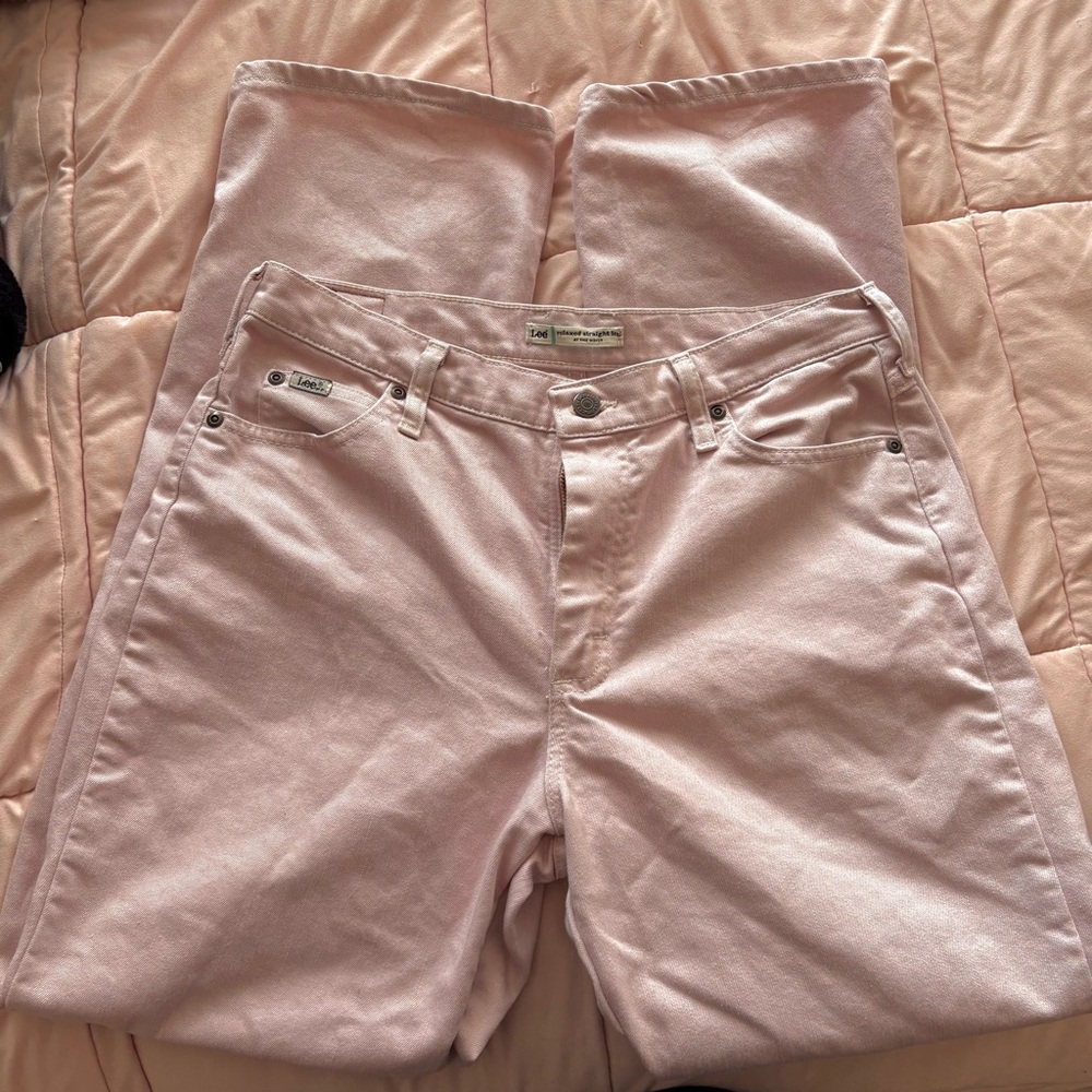Lee Women's High Rise Jeans in Light Pink